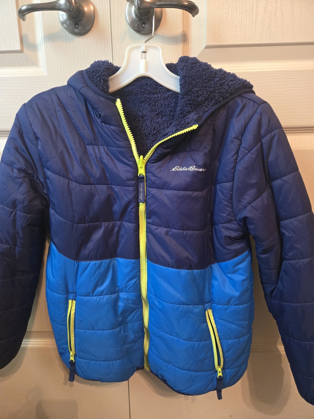 Eddie Bauer Kids Navy & Bright Blue Insulated Hooded Jacket